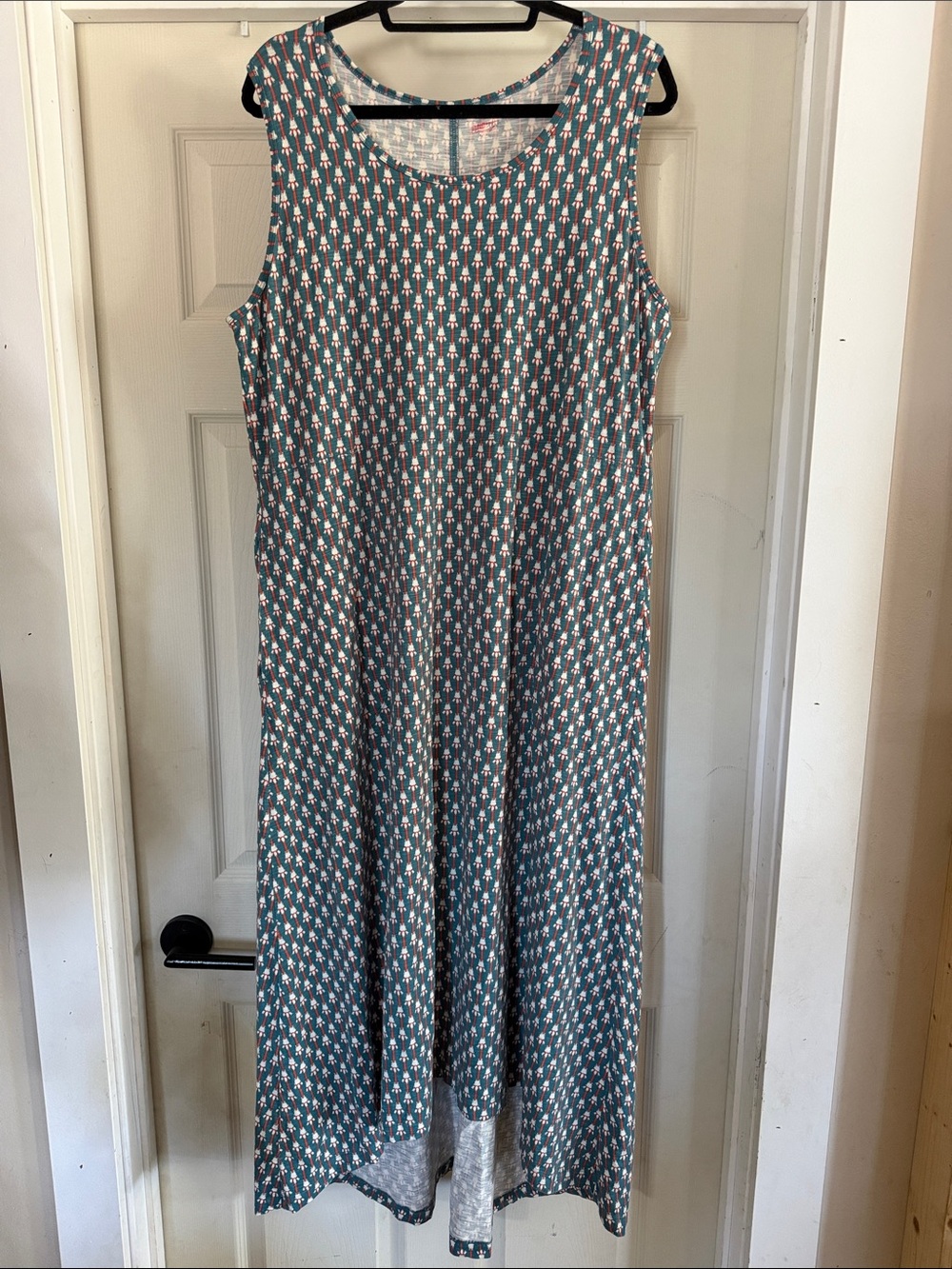 Duluth Trading Co To 'n' Flow Geometric Pockets Maxi Granola Girl Cottage Dress